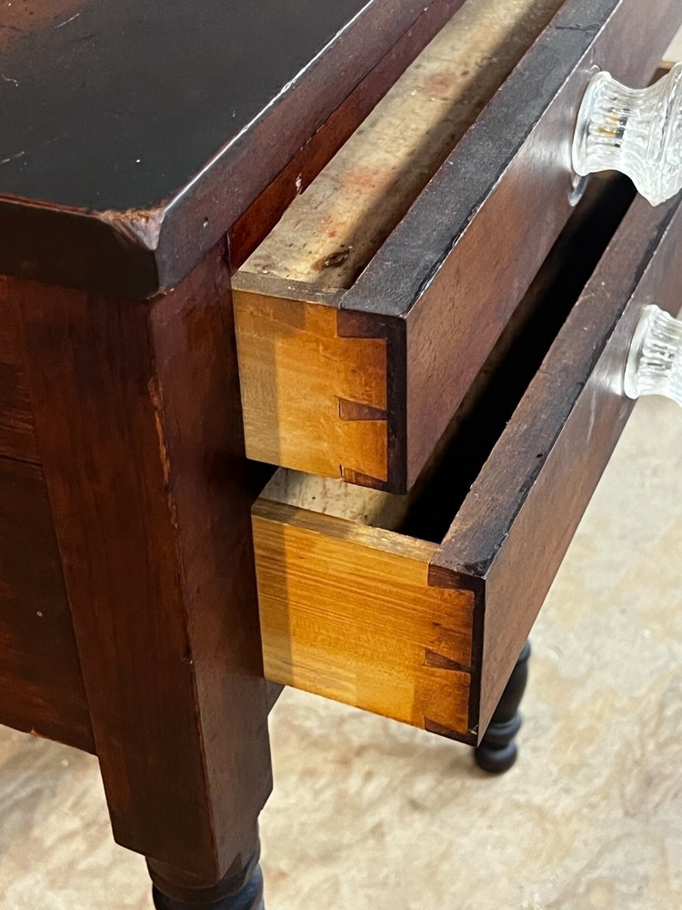 antique cherry table 2 drawer night stand end table work original