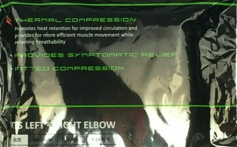 PTEX Elbow Sleeve Fitted Thermal Symptomatic Relief Compression Black - Medium