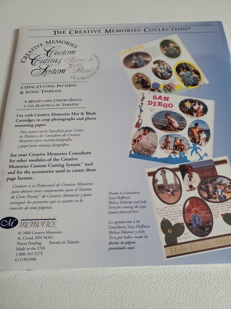 Creative Memories Custom Cutting System 4 Oval Patterns & Sizing Template NIP