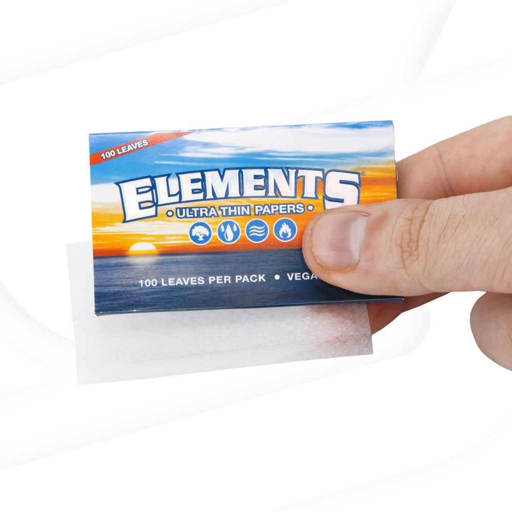 Elements Single Wide Rolling Papers | 100 leaves per pack | Full Box 25 Ct