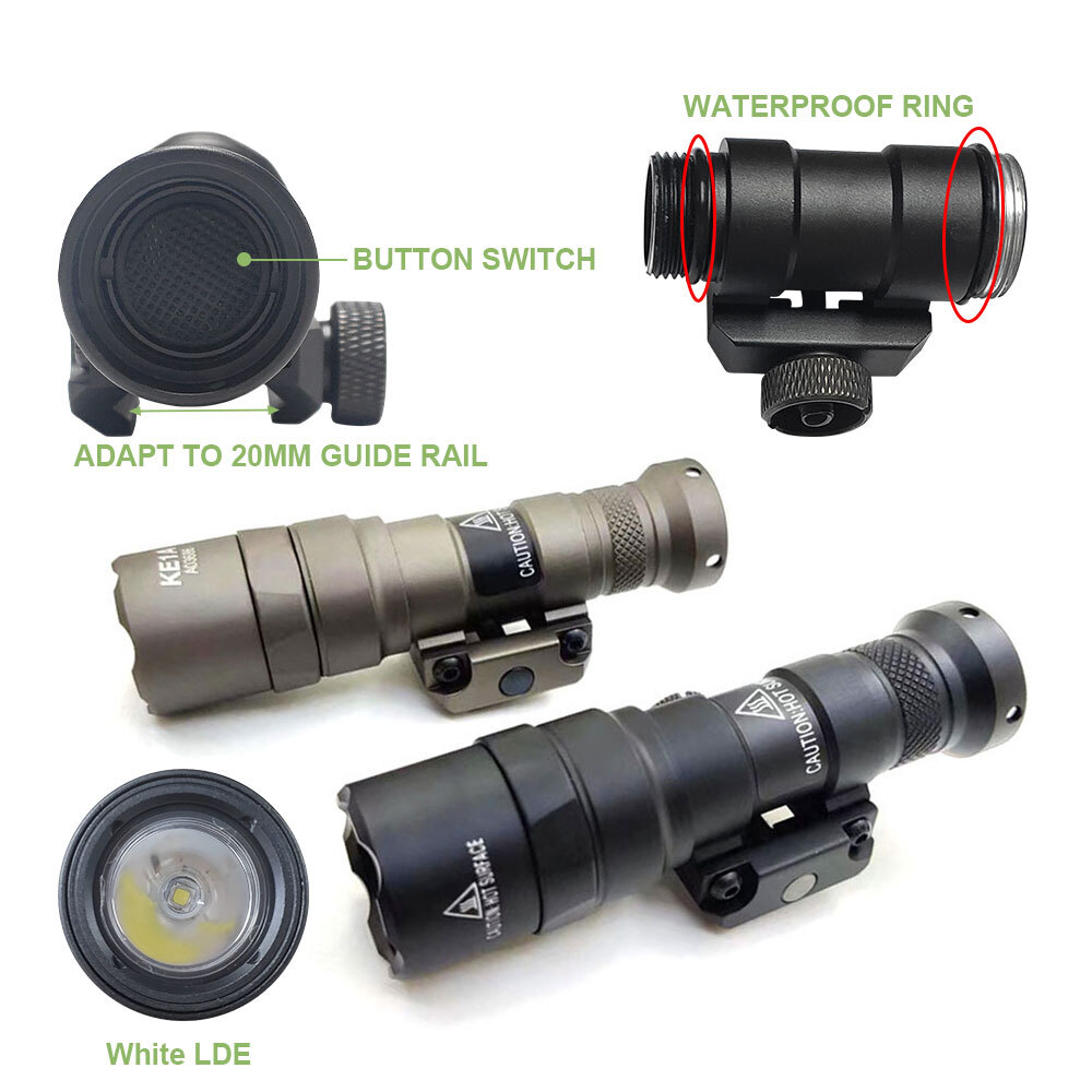 SOTAC Tactical Flashlight For M300B Weaponlight White LED w/ Control Switch US