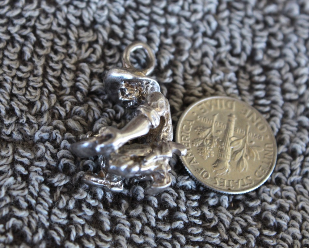 Gold Panner Prospector Figure Solid Sterling Silver pendant casting