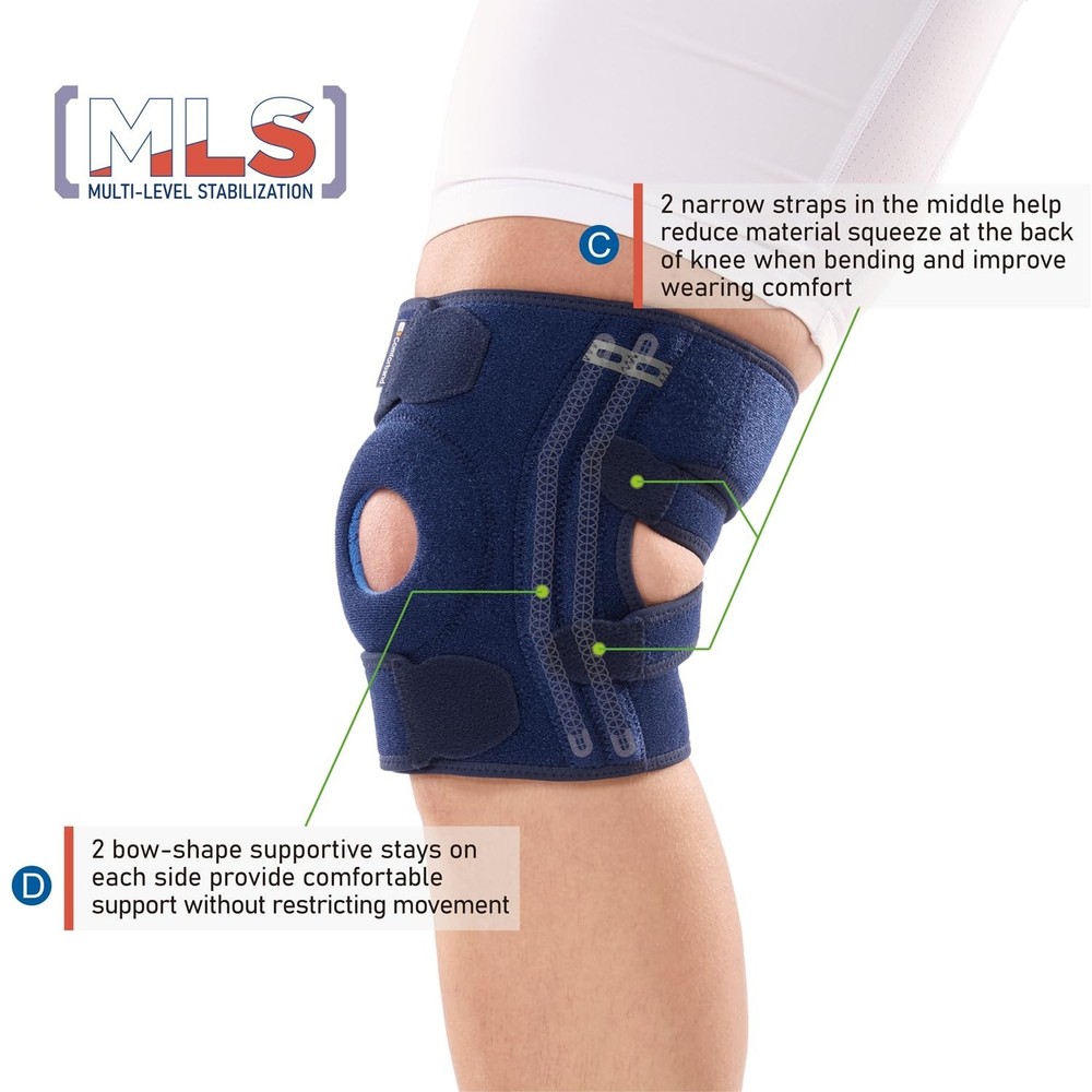 Adjustable Knee Brace Support, with Side Stabilizer – Patellar Tendon Supp
