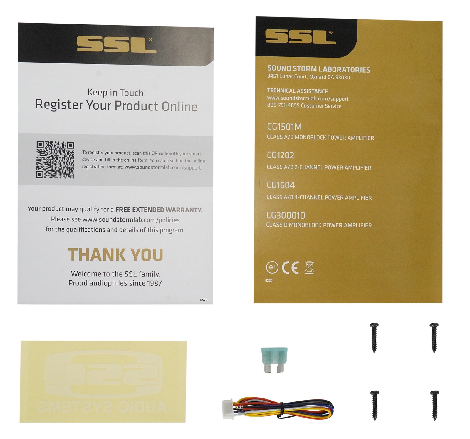 SSL Soundstorm CG1202 1200 Watt 2-Channel Car Audio Amplifier Class A/B Amp