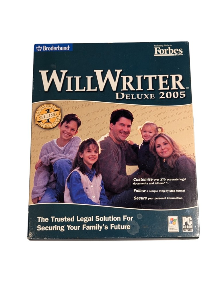 Broderbund WillWriter Deluxe 2005 Big Box Software PC CD-ROM Windows XP New