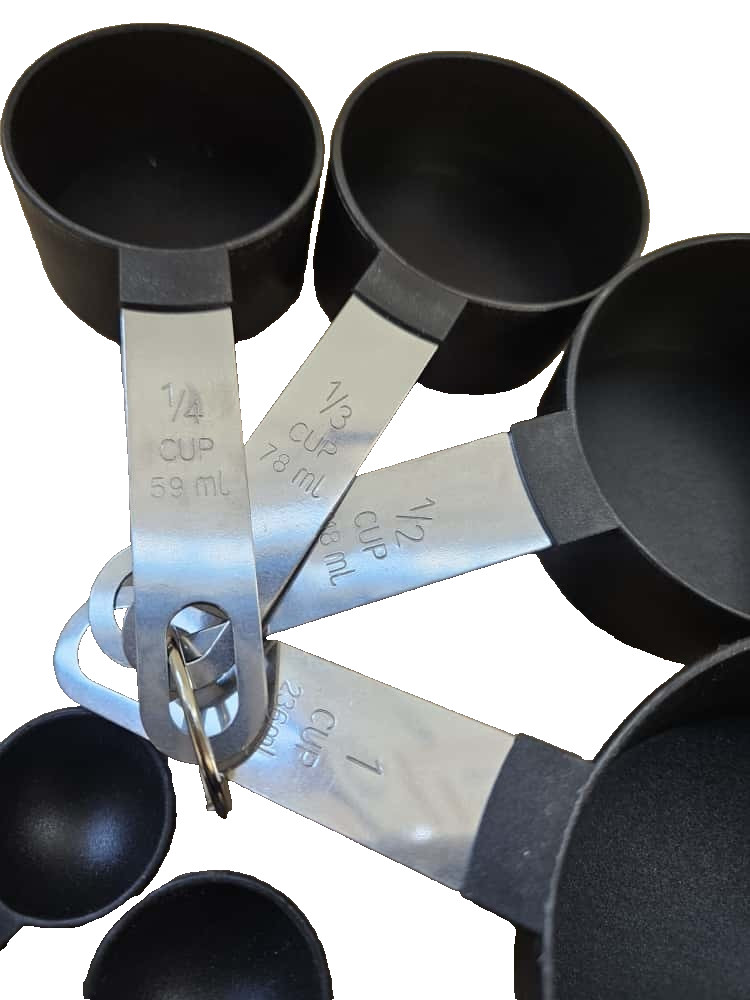 Stackable Measuring Cup & Spoon Sets - Black - Sets Of 8 - NEW