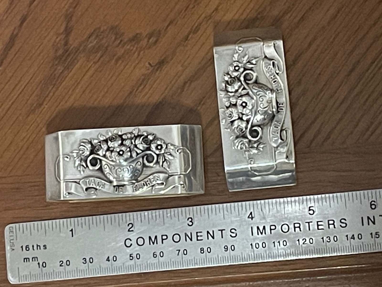 Pair  800 Silver Napkin Rings 26 g