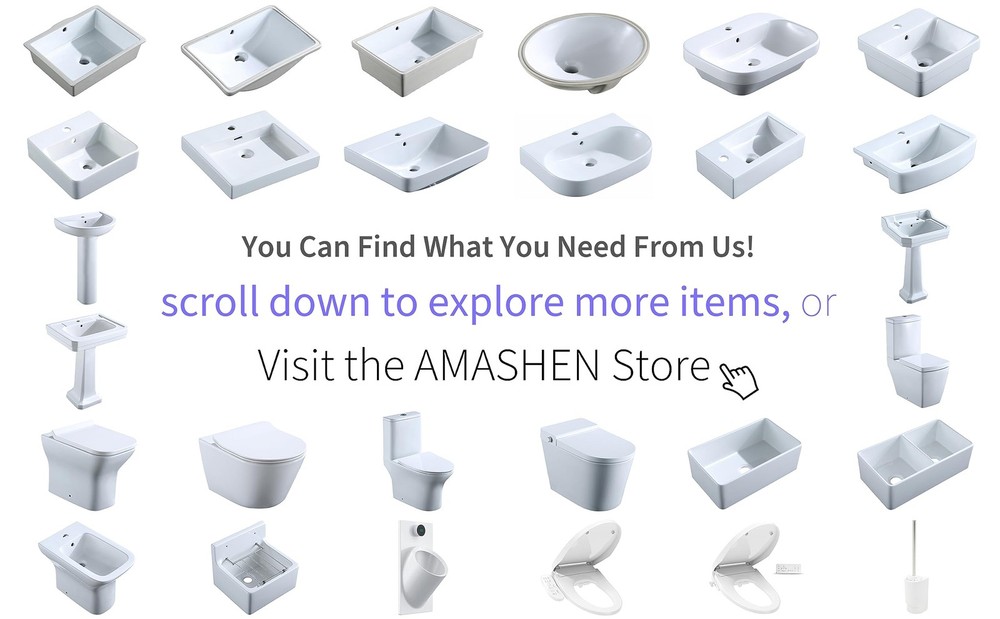 17-Inch Undermount Bathroom Sink, White Ceramic Rectangular Vanity Sink with ...