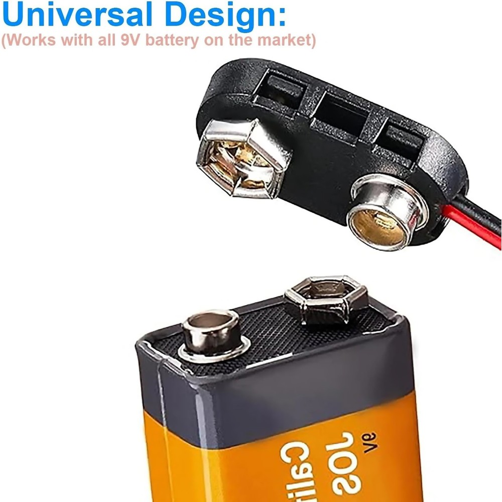 10PCS For LED Projects 9V Battery I-Type Clip Connector Hard Shell High Grade