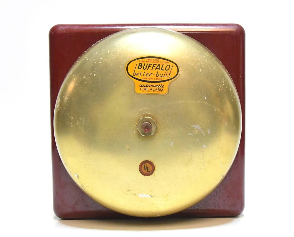 VINTAGE INDUSTRIAL BUFFALO AUTOMATIC FIRE ALARM RED BAKELITE CASE