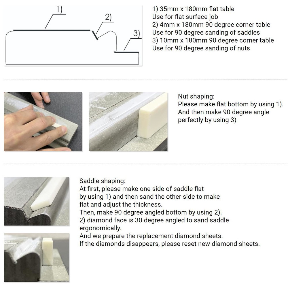HOSCO - Guitar Nut Work Table - A Nut and Saddle Shaping Tool - Plastic Body