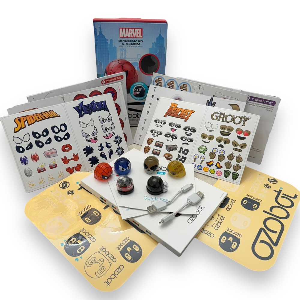 Ozobot Bit Marvel Groot Rocket Spider-Man Venom Robotics READ DESCRIPTION