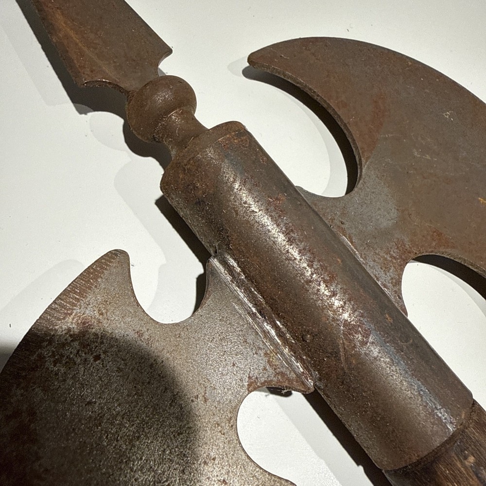 Old Rusty Wood & Metal battle axe