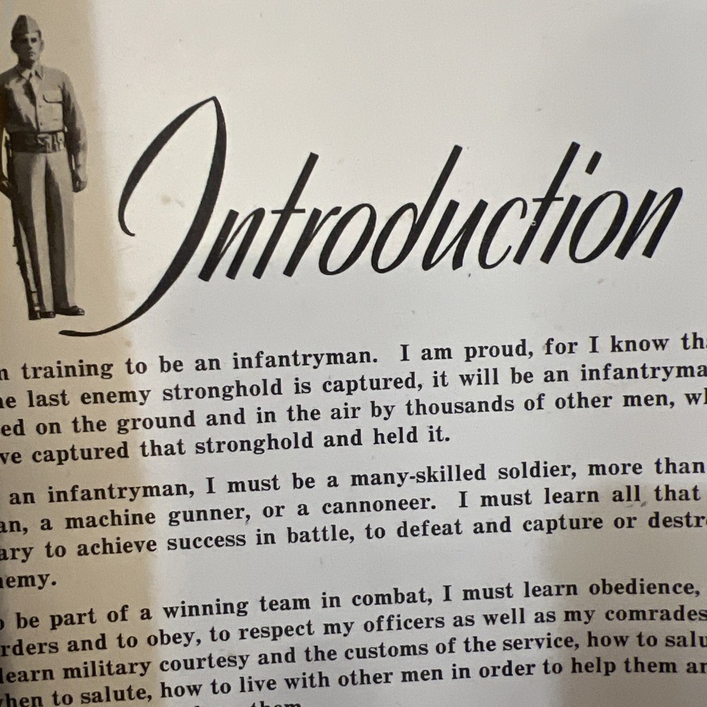 Original WW2 U.S. Army Infantry School "IRTC" Booklet, "I am a Doughboy
