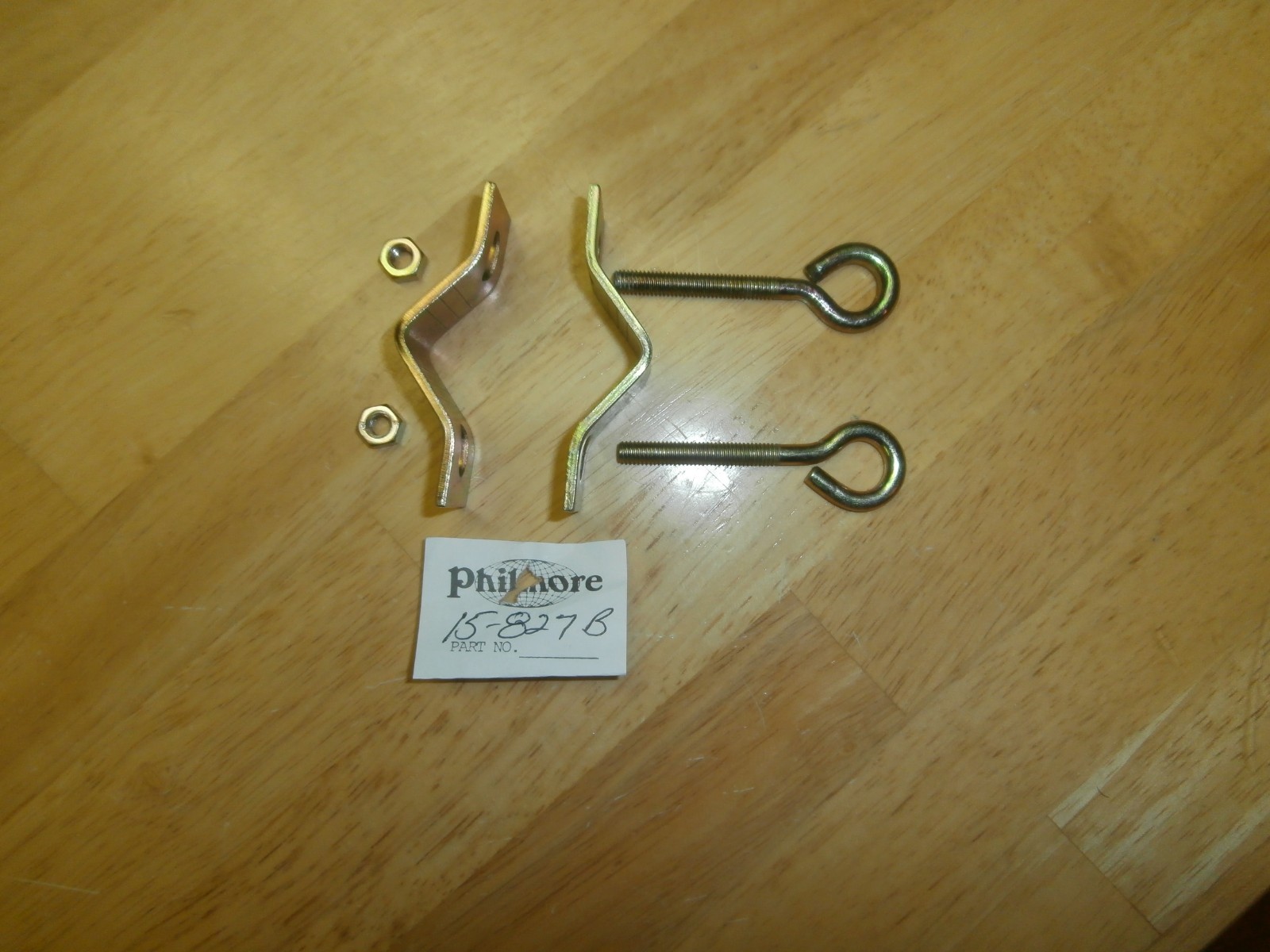 15-827 Philmore 2 Way TV Antenna Guy Wire Mast Clamp w/eyebolts,NOS 15-827B