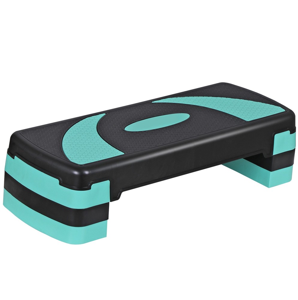 31" Aerobic Exercise Folding Step Platform for Workout 3 Height Stepper Green