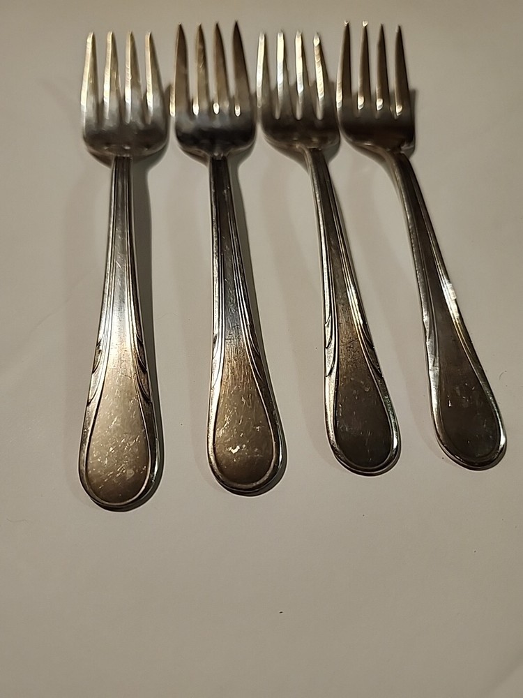4 R.C.CO. Argyle plate Flatware Pcs Salad Fork RCCO