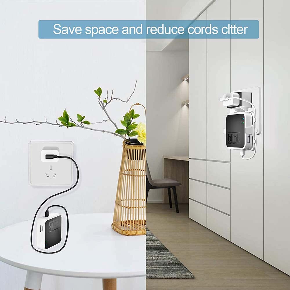 HOALCA 64GB USB Flash Drive & Outlet Wall Mount Bracket for Blink Sync Module 2