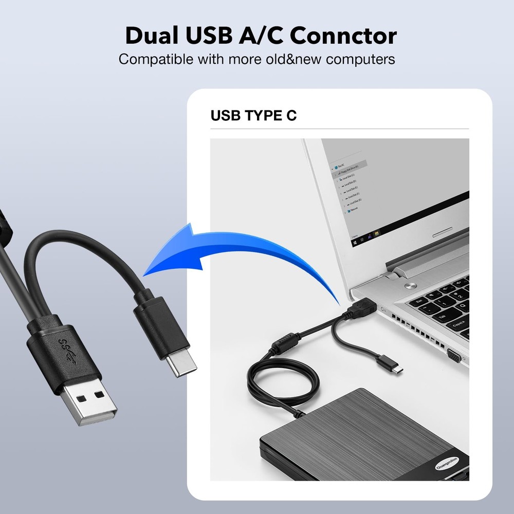 Floppy Disk Reader 3.5 inch USB Floppy Disk Drive External 3 1/2 Floppy disc ...