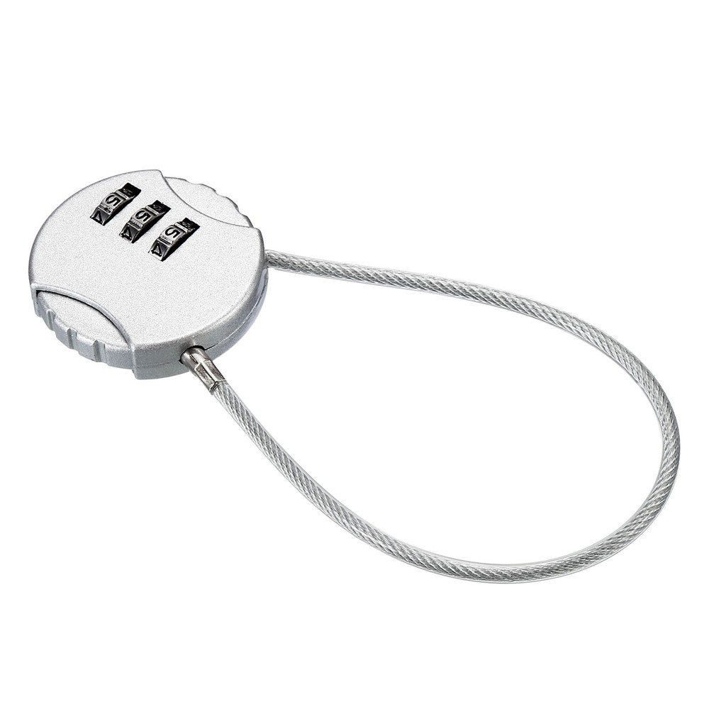 Small Combination Lock 7.8 Inch, 1 Pack 3 Digit Padlock for Locker, Silver Tone