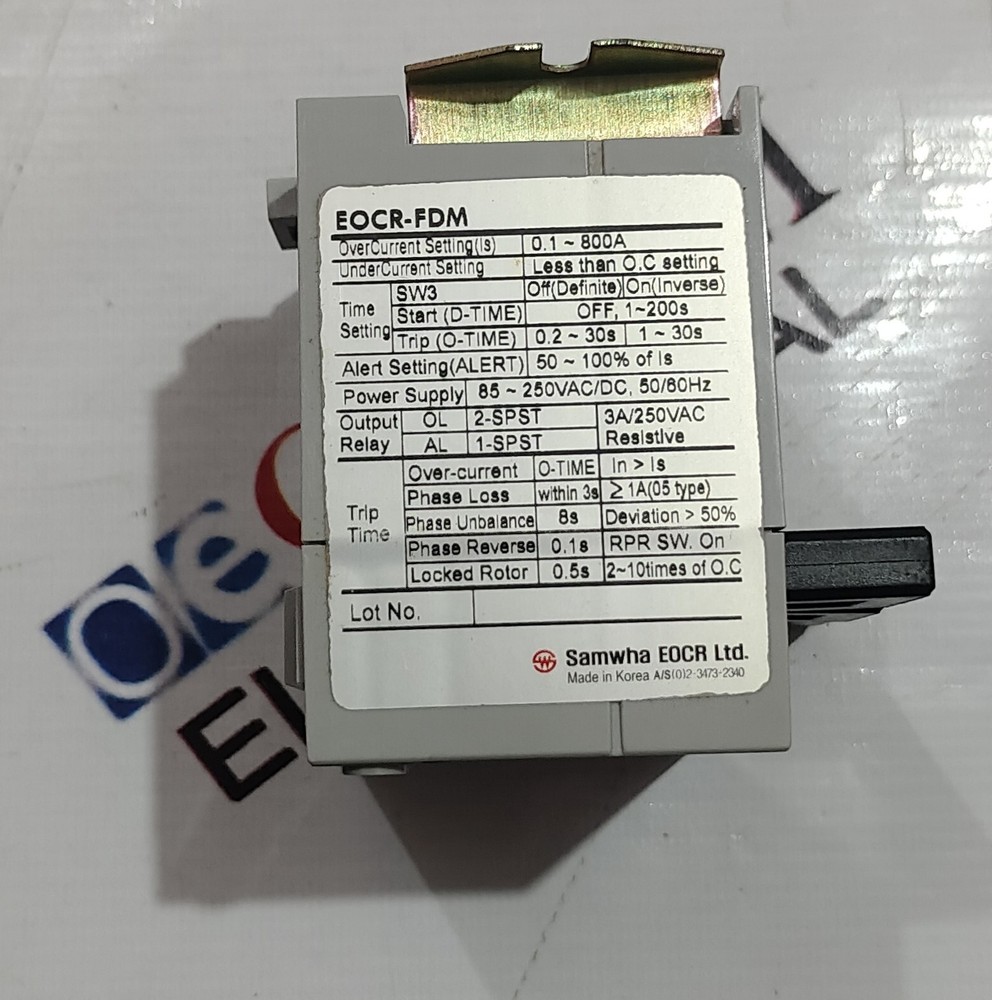 SAMWHA EOCR-FDM THERMAL OVERLOAD RELAY RANGE 0.1-800AMP FREE FAST SHIPPING