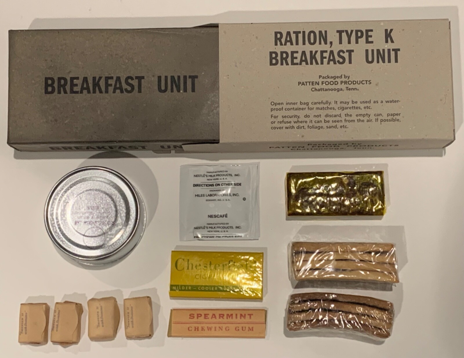 Early-Mid War Fully Edible WWII Reproduction K Ration Breakfast Dinner Or Supper