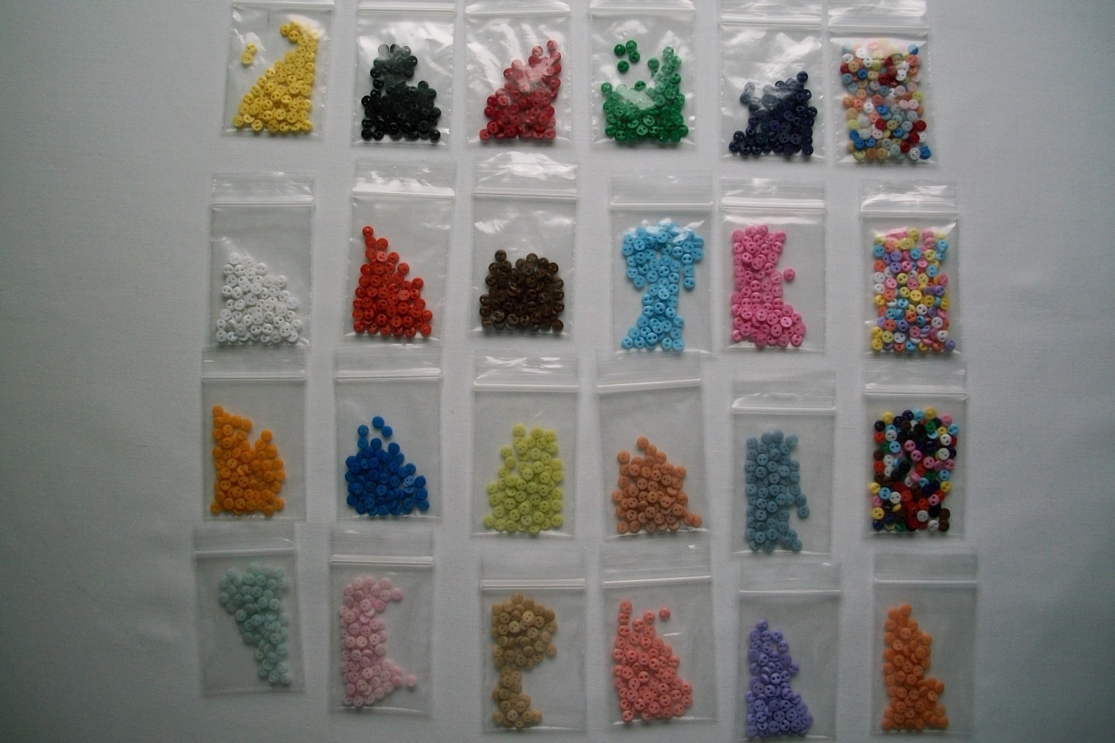 25, 50, 100 ct Micro Mini 4 mm 2 Hole Flat Buttons (Crafts, Doll Clothes, Cards)