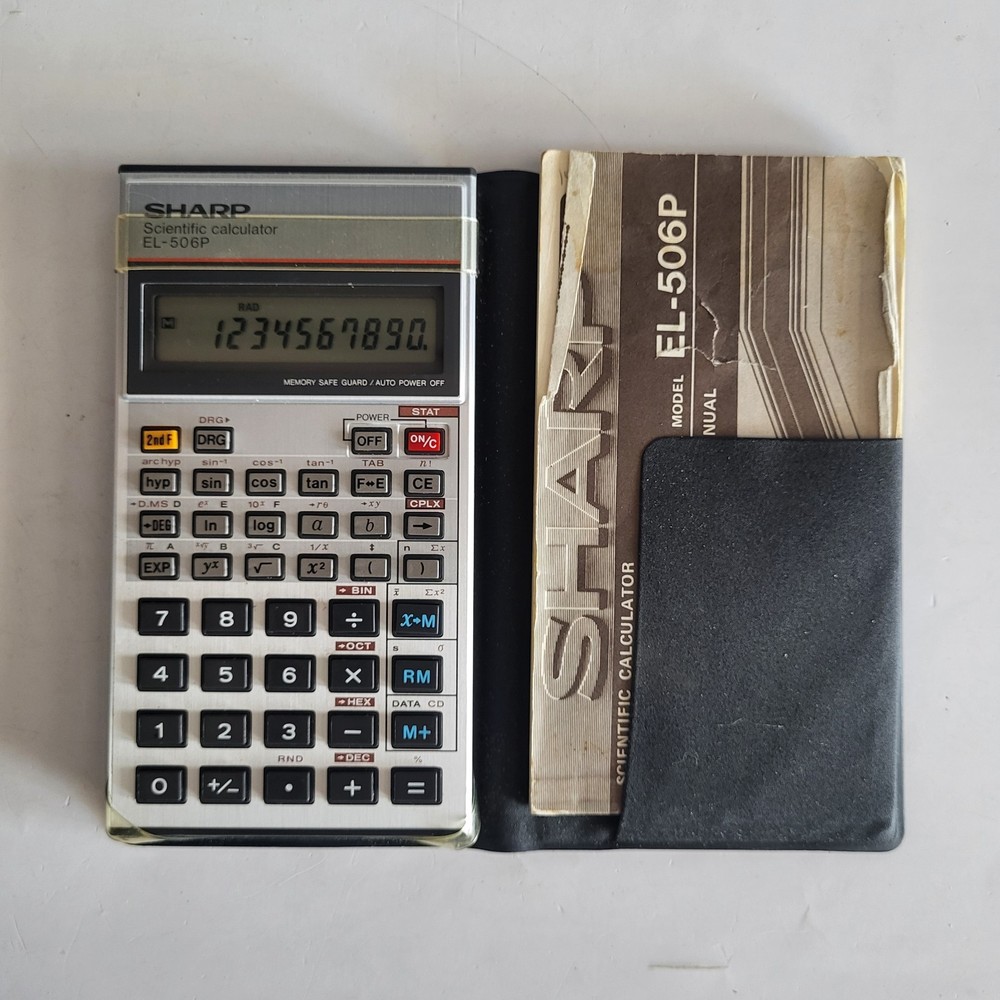Vintage Sharp EL-506P Scientific Case Manual New Battery