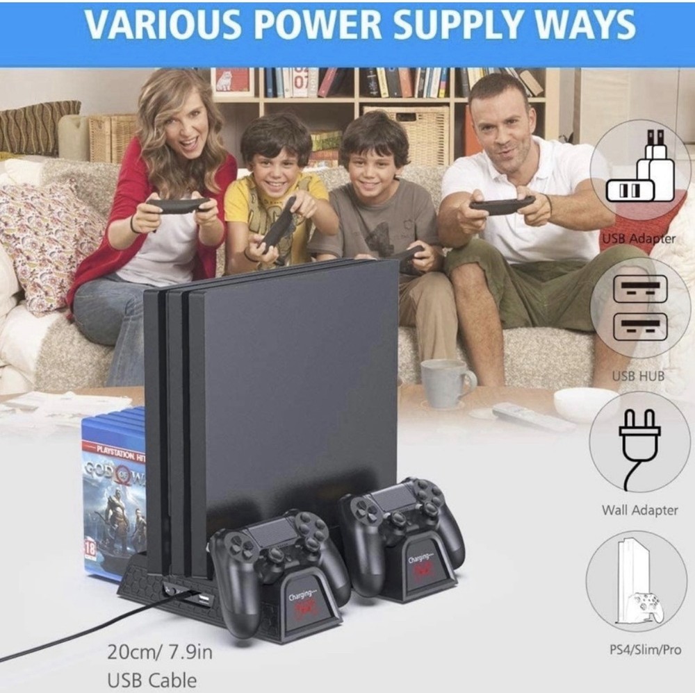 OIVO Regular Multi-functional Vertical Cooling Stand for PS4/ PS4 Slim/ PS4 Pro