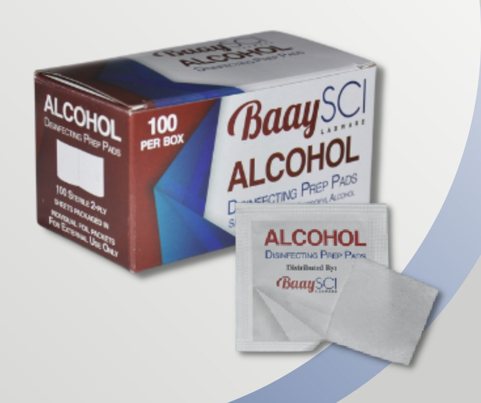 BaaySCI Labware Alcohol Prep Pads 100 CT x 6 pack