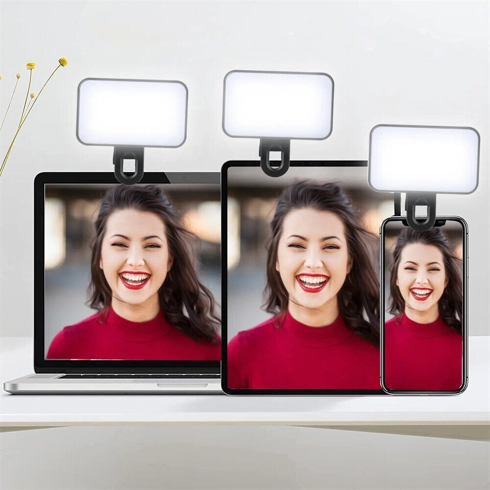 Portable Mini LED Fill Light Mobile Phone Clip-On Selfie Light USB Rechargeable