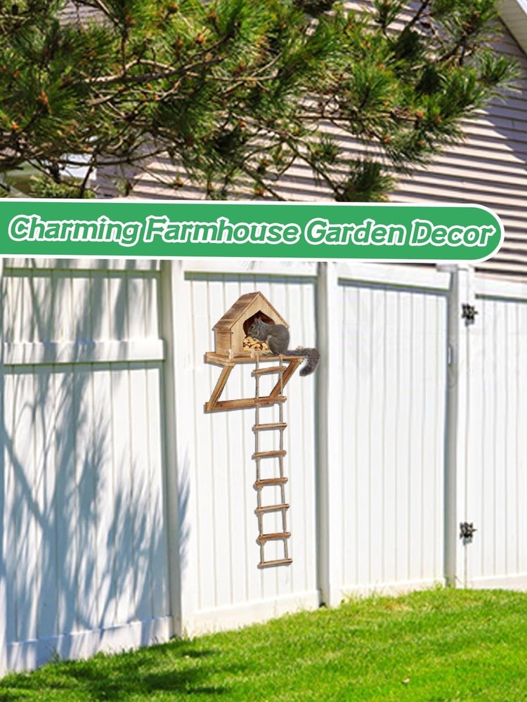 Funny Squirrel Feeder, Ladder, Wall, Tree Mount, Backyard Garden Decoration