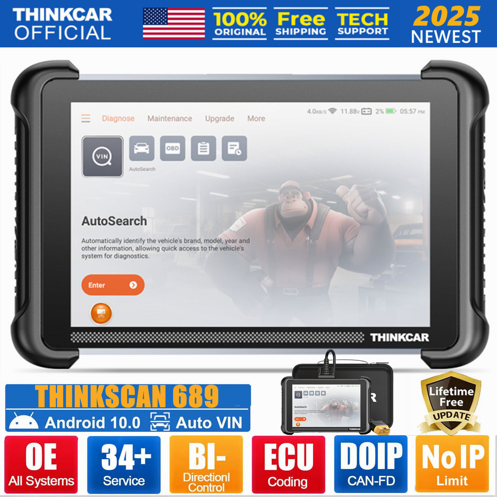 ThinkScan 689 Diagnostic Tool Bidirectional ABS SRS OBD2 Scanner CANFD & DoIP US