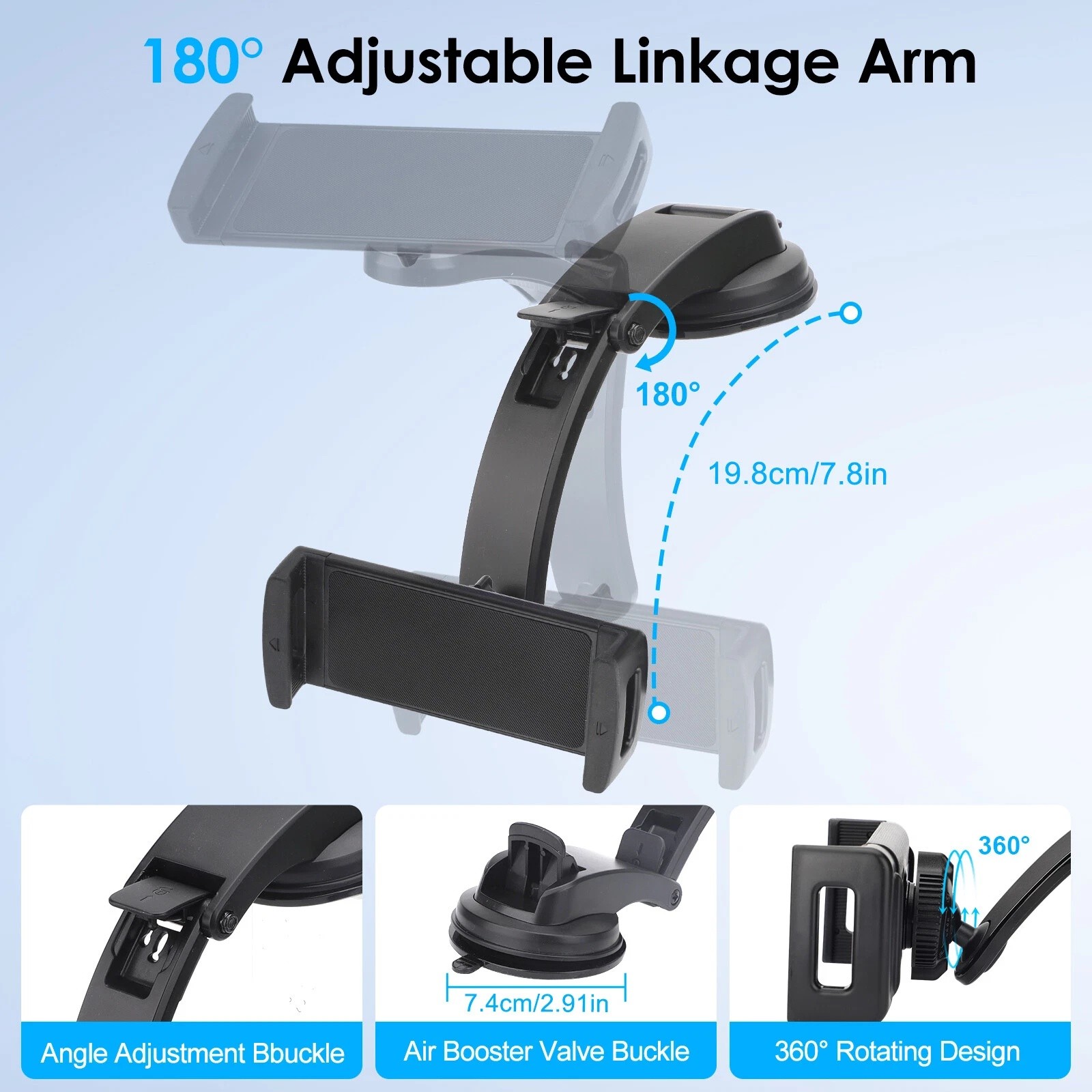 Car Phone Tablet Holder Suction Cup Windshield Dashboard Mount for iPhone iPad