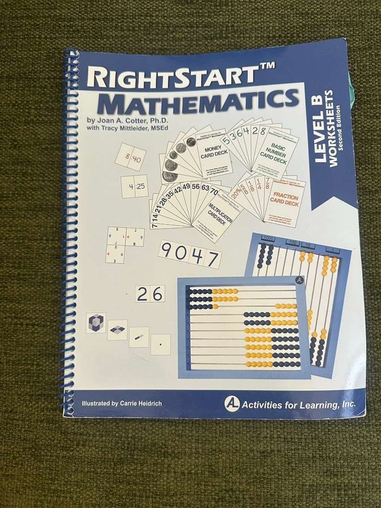 RightStart Mathematics Level B Book Bundle & RS2 Math Set Manipulatives Games