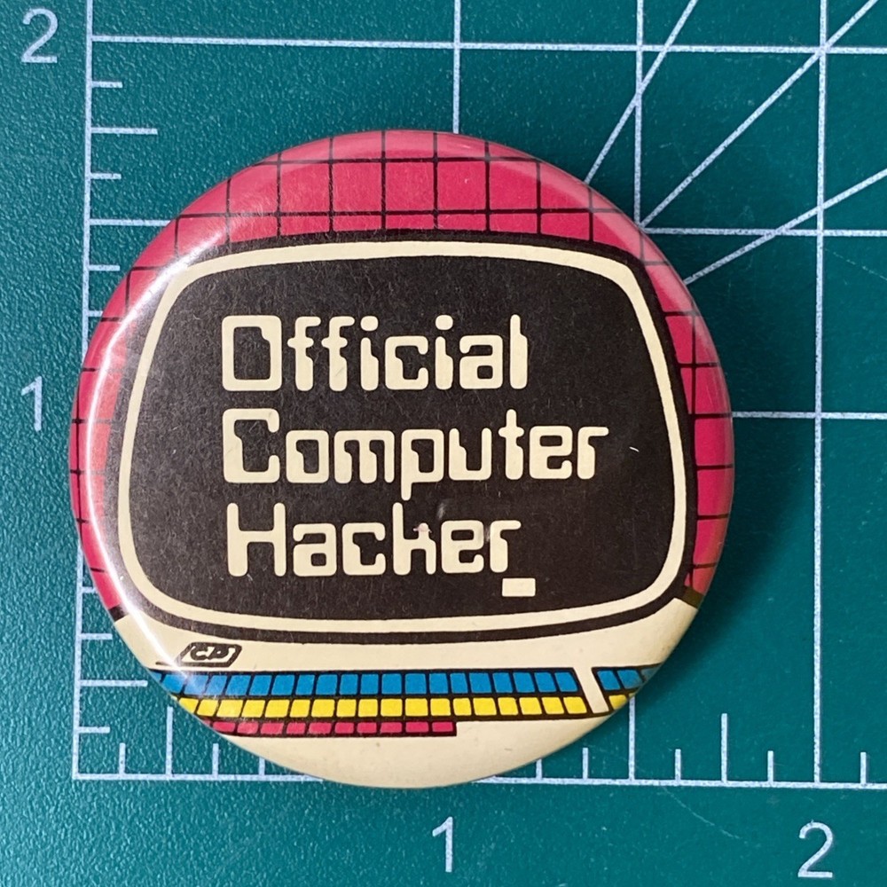 3 Vintage IT Tech Computer Engineering Pinback Buttons Centennia Computer Humor