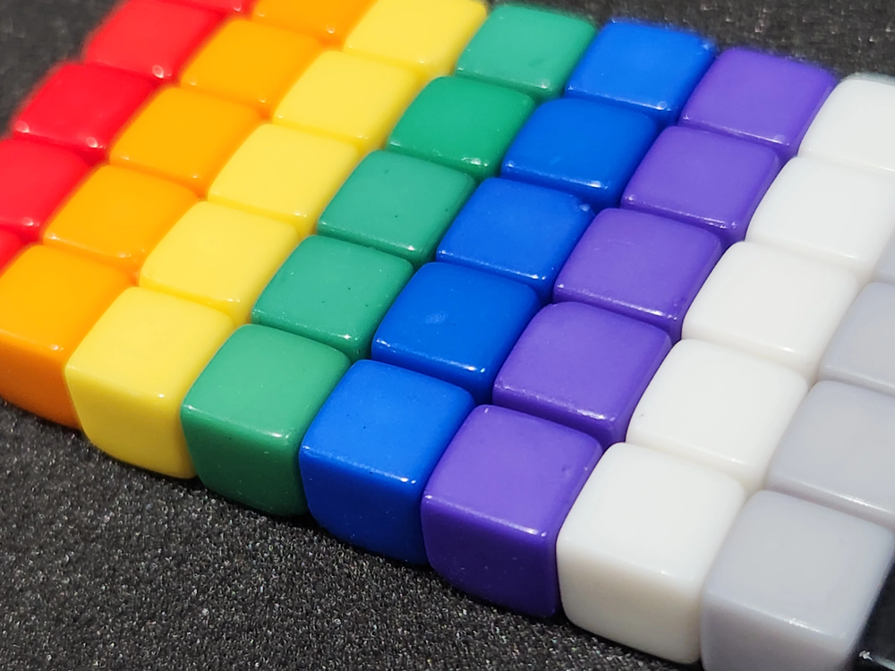 Solid color plastic cubes 8mm | Board Game Pieces