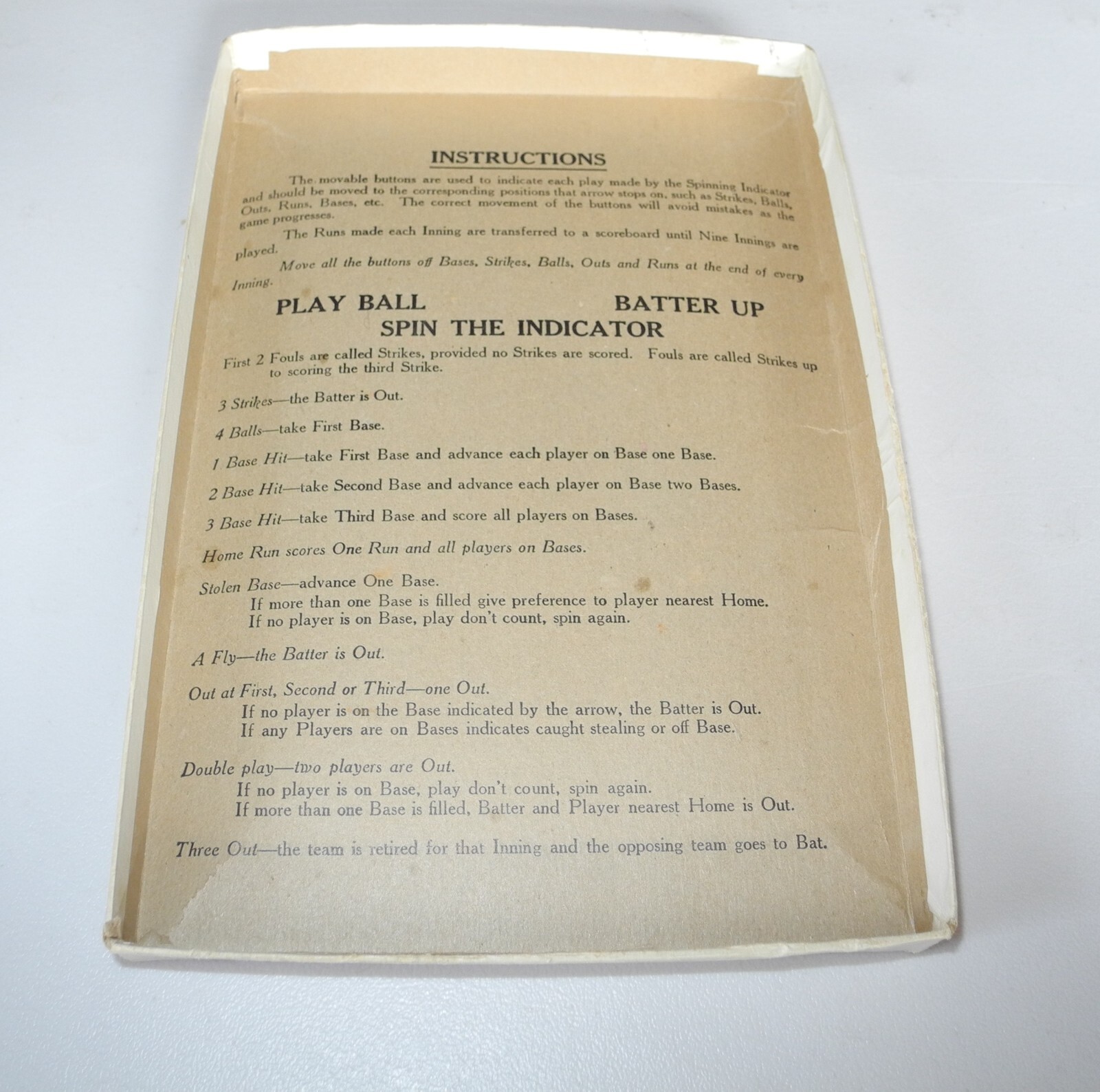 VINTAGE 1930 BASEBALL ROULETTE BOARD GAME BY BAR-ZIM TOY ORIGINAL BOX BASE BALL