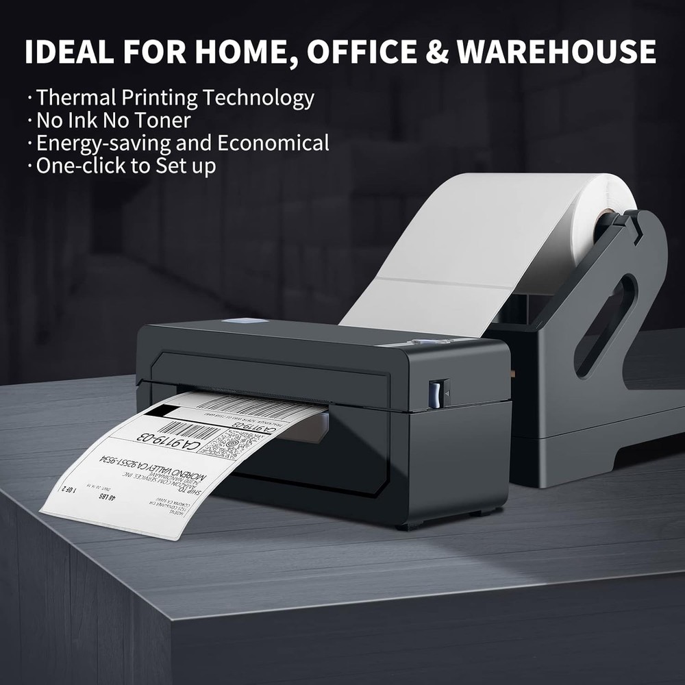 Wireless 4x6 Shipping Label Printer - iOS Android Compatible
