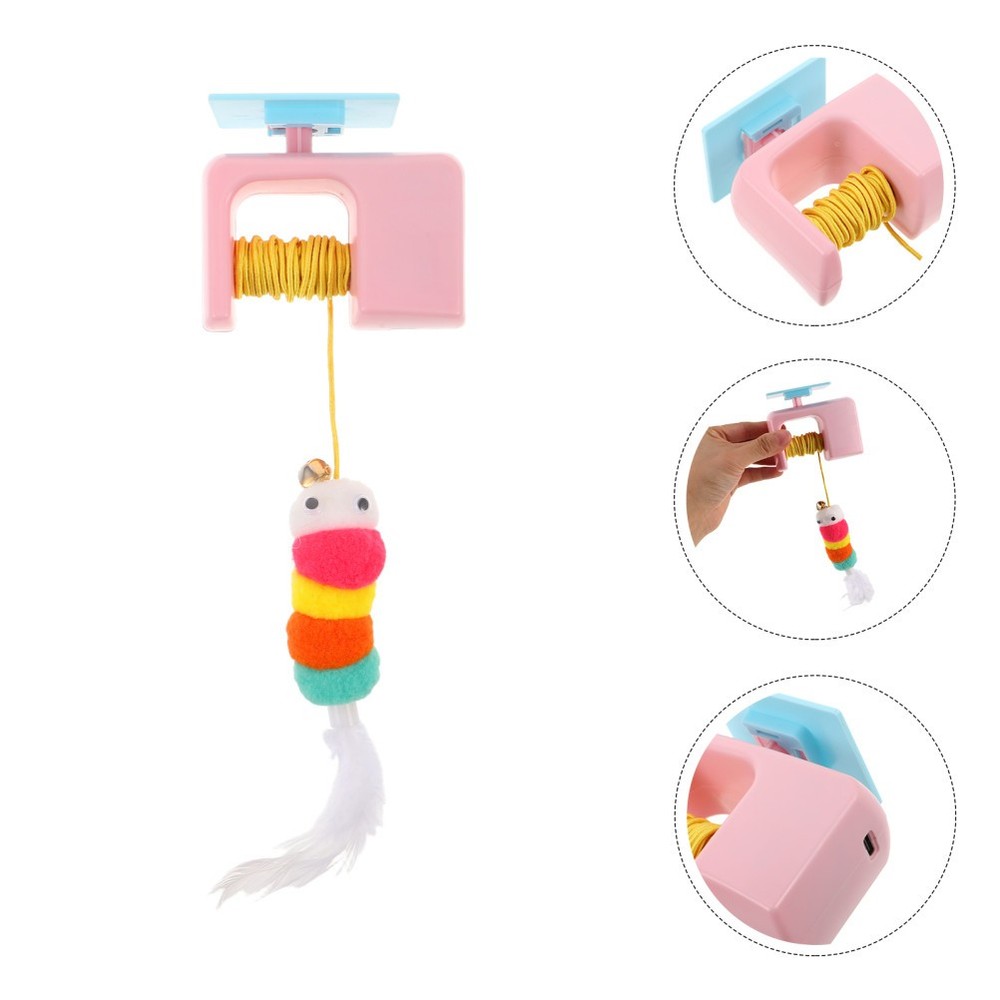 Interactive Cat Toys: Automatic Plastic Cat Teaser Retractable Hanging Indoor