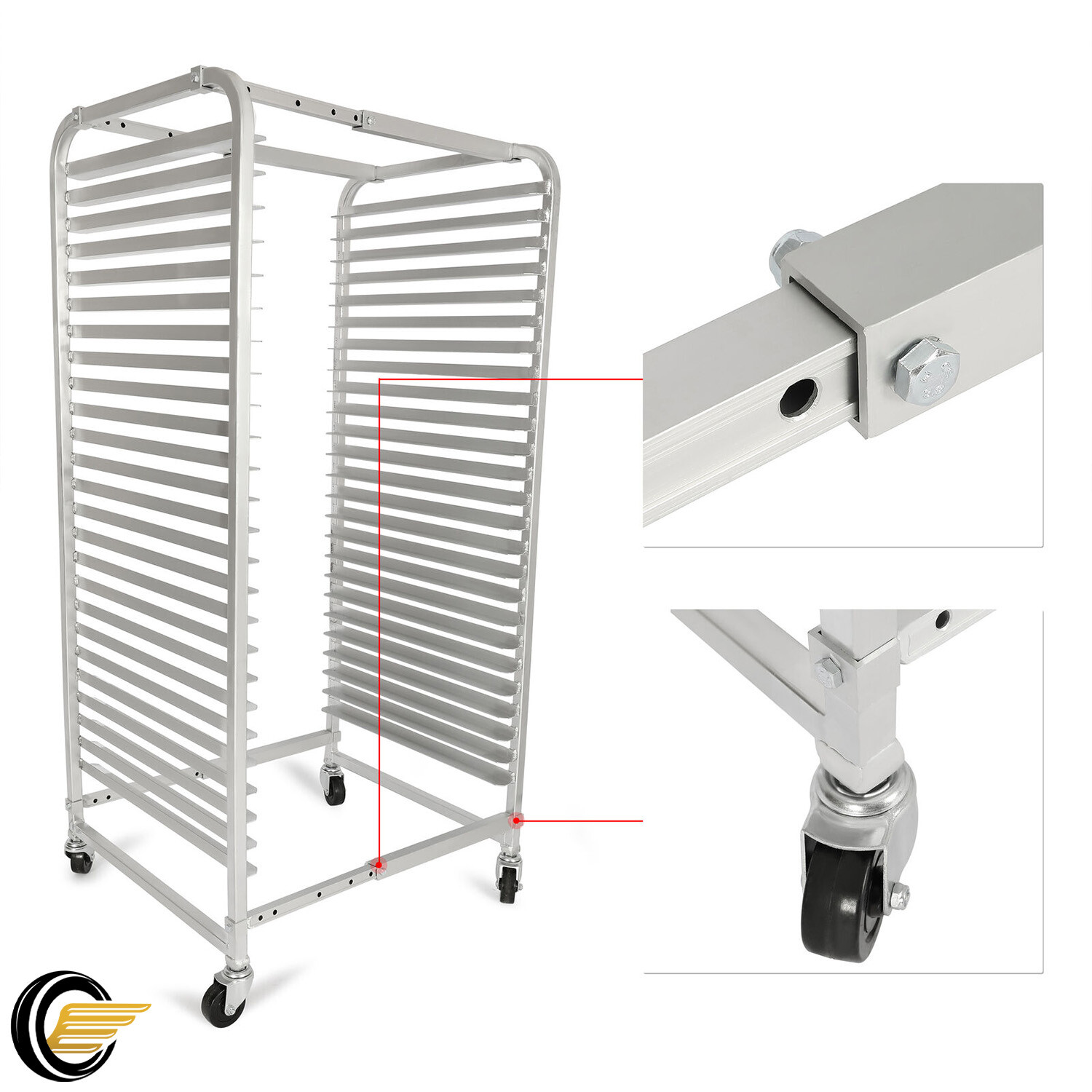 25 Pan End Load Bun Commercial Dough Baking Full Sheet Bakers Bakery Rack