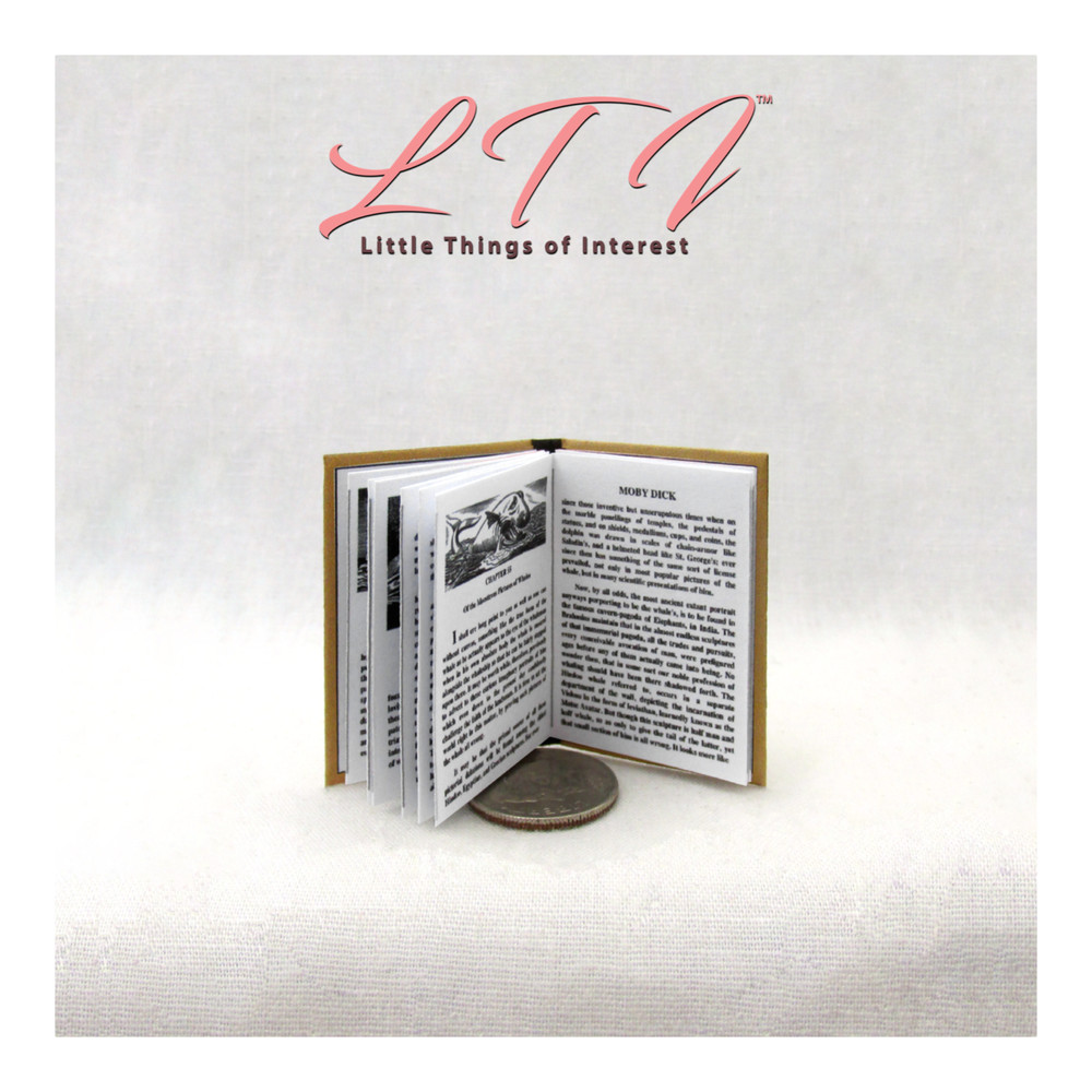 1:6 Scale MOBY DICK Miniature Illustrated Readable Book