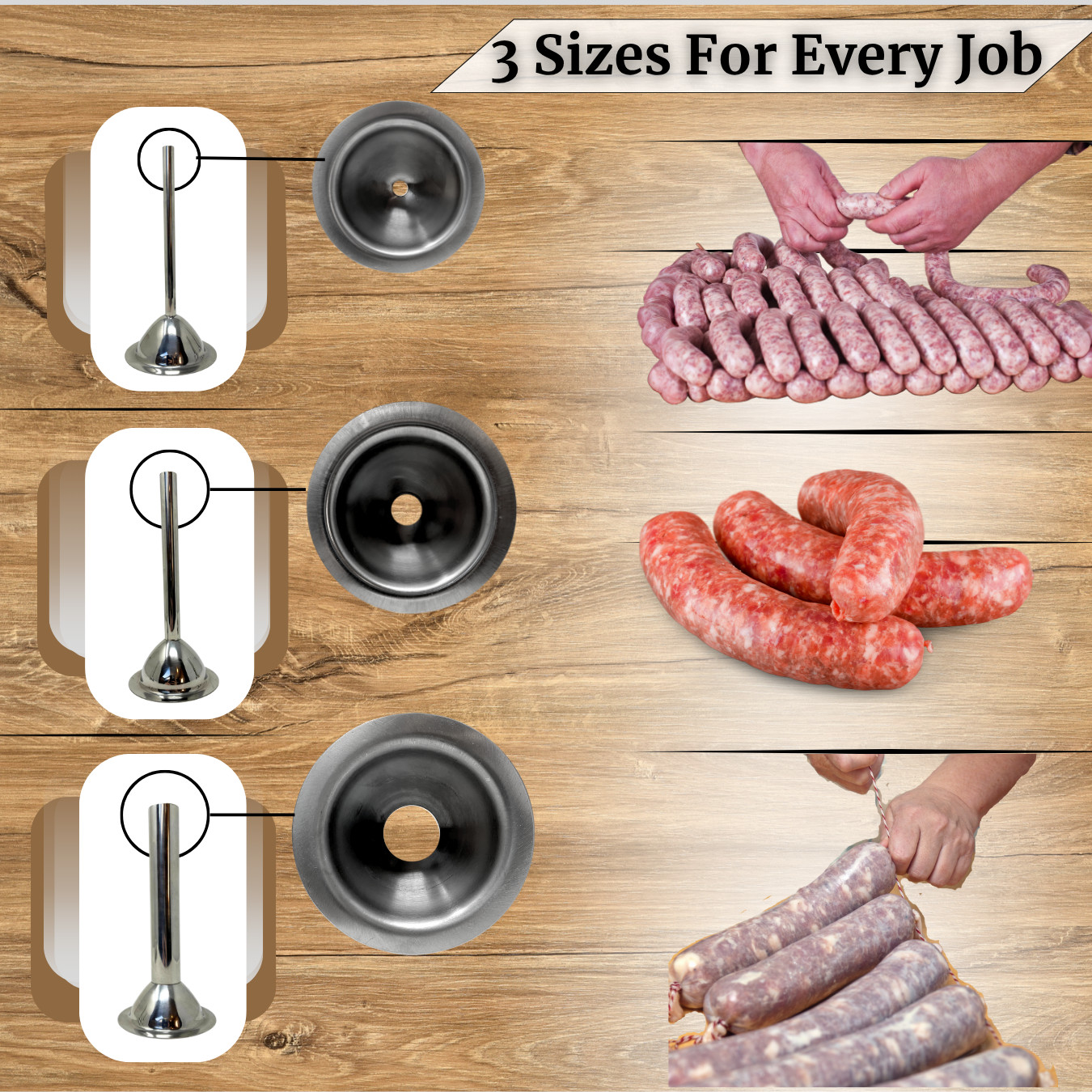 #12,#22,#32 Heavy Duty Stainless Steal Meat Grinder Funnel Sausage Stuffing Tube