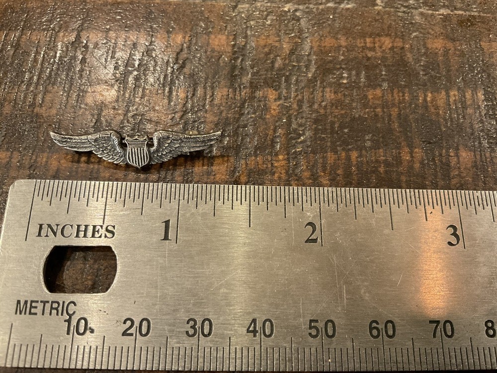 ORIGINAL PRE WWII STERLING CAP SIZE PILOT WINGS BY ROBBINS