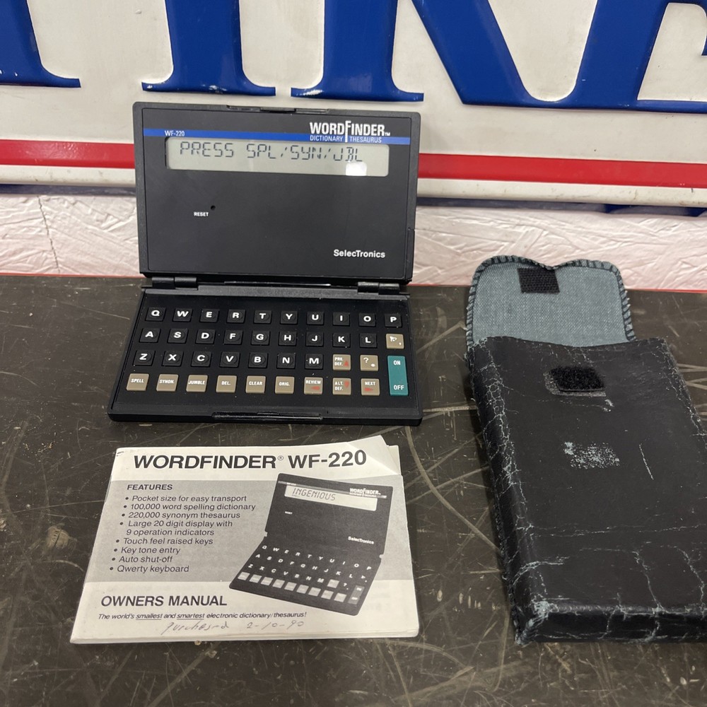 Word Finder Dictionary Thesaurus WF-220 Selectronics Definitions Spelling TESTED