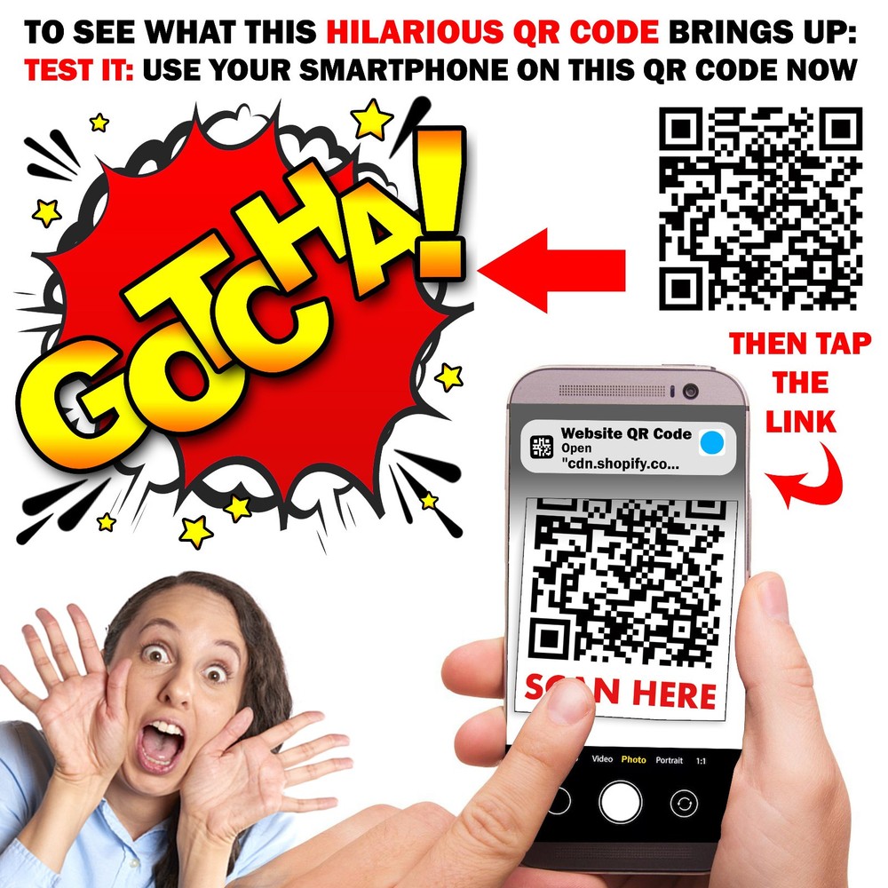Gotcha QR Code Prank Stickers - 25 QTY