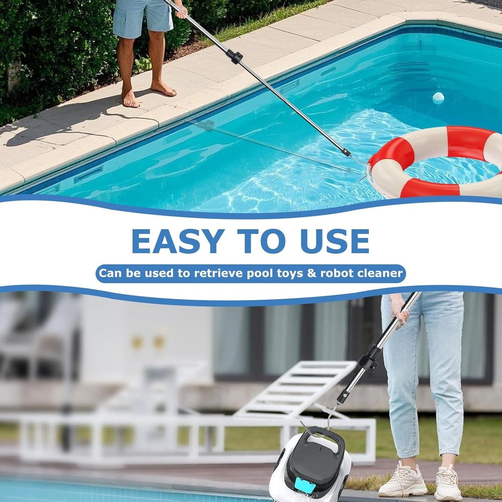 Pool Retrieval Hook for Robotic Pool Cleaner, 37" to 79" Pool Filter Basket Hook