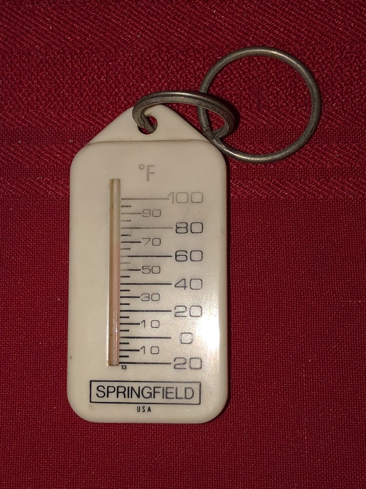 PREOWNED SPRINGFIELD THERMOMETER TAG ALONG FOR KEYCHAINS, JACKETS, BACKPACKS