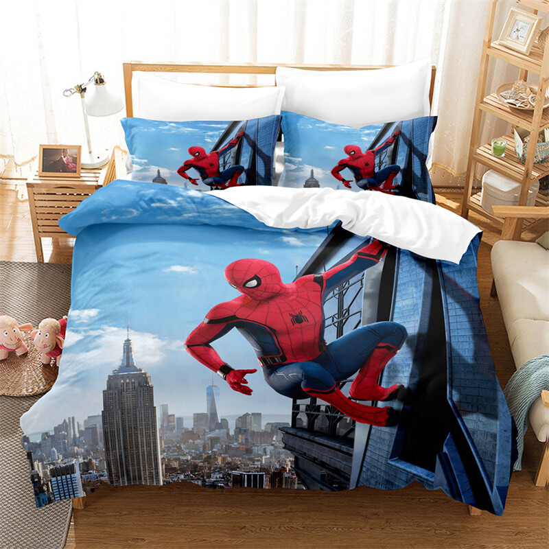 Spiderman Bedding Set 3PCS Cover Pillowcase Comforter Cover Spider-man US Size