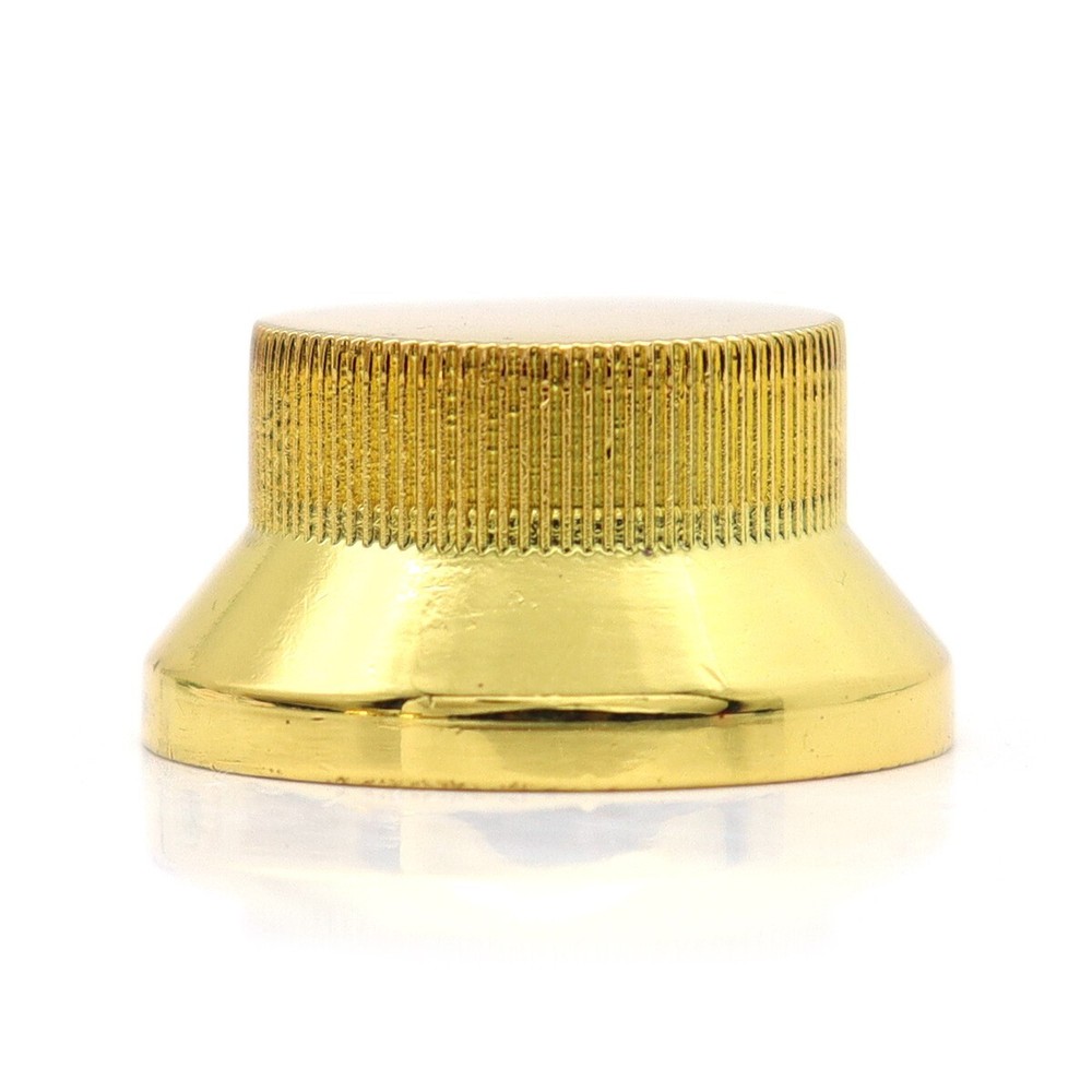 4 Pcs Metal Hat Top Flat Top Bass Knobs Guitar Knobs Push-in Control Knobs Gold